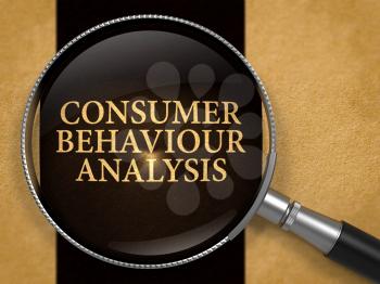 Consumer Behaviour Analysis through Loupe on Old Paper with Black Vertical Line Background. 3D Render.