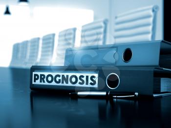 Prognosis - Business Concept on Toned Background. Prognosis - Illustration. Prognosis. Illustration on Toned Background. Ring Binder with Inscription Prognosis on Desktop. 3D.