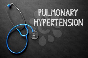 Medical Concept: Black Chalkboard with Pulmonary Hypertension. Medical Concept: Pulmonary Hypertension - Medical Concept on Black Chalkboard. 3D Rendering.