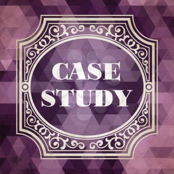 Case Study Concept. Vintage design. Purple Background made of Triangles.