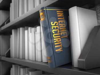 Internet Security - Grey Book on the Black Bookshelf between white ones.