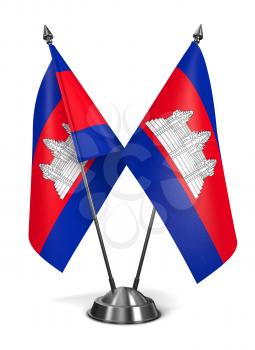 Cambodia - Miniature Flags Isolated on White Background.