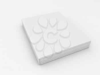 Exercise book mock up on gray background. 3d render illustration.