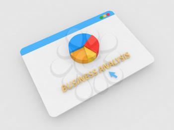 Profit level graph in internet browser. 3d render illustration.