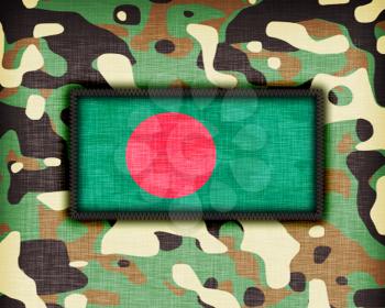 Amy camouflage uniform with flag on it, Bangladesh