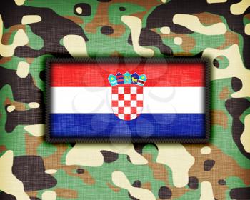 Amy camouflage uniform with flag on it, Croatia