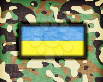 Amy camouflage uniform with flag on it, Ukraine