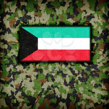 Amy camouflage uniform with flag on it, Kuwait