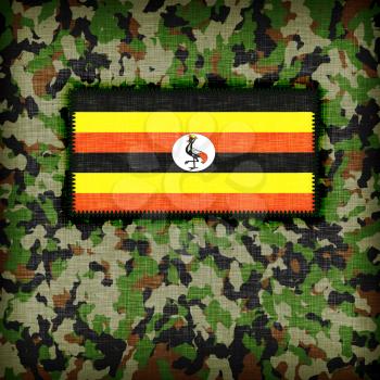 Amy camouflage uniform with flag on it, Uganda