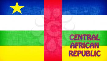 Flag of the Central African Republic stitched with letters, isolated