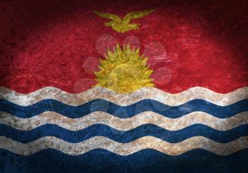 Old rusty metal sign with a flag - Kiribati