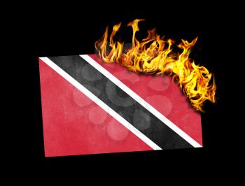 Flag burning - concept of war or crisis - Trinidad and Tobago