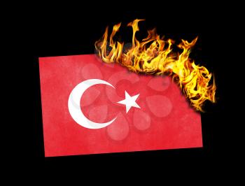 Flag burning - concept of war or crisis - Turkey