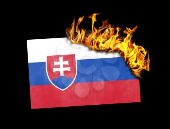 Flag burning - concept of war or crisis - Slovakia