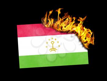 Flag burning - concept of war or crisis - Tajikistan