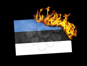 Flag burning - concept of war or crisis - Estonia