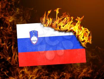 Flag burning - concept of war or crisis - Slovenia