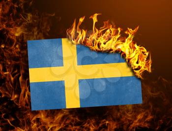 Flag burning - concept of war or crisis - Sweden