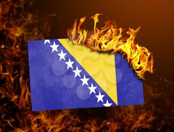 Flag burning - concept of war or crisis - Bosnia and Herzegovina