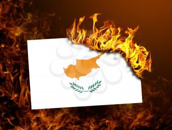 Flag burning - concept of war or crisis - Cyprus