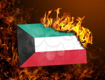 Flag burning - concept of war or crisis - Kuwait