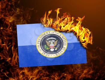 Flag burning - concept of war or crisis - Presidential seal