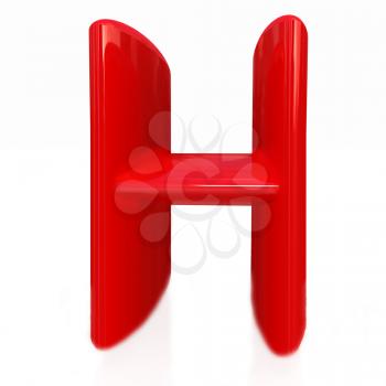 Alphabet on white background. Letter H on a white background