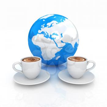 Coffee Global World concept on a white background