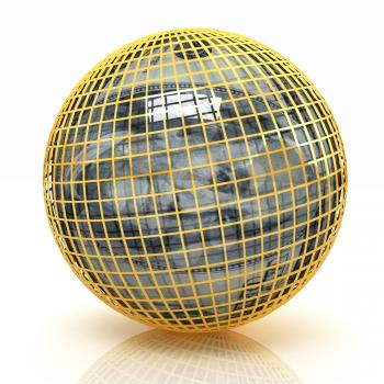 Sphere from  dollar on a white background