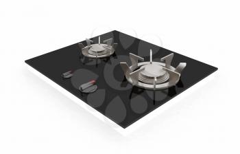 3d gas-stove on a white background