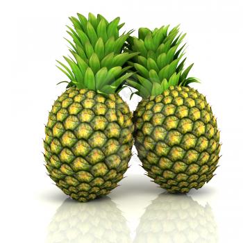 pineapples on a white background