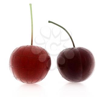 Sweet cherries on a white background