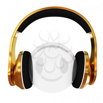 Gold headphones icon on a white background