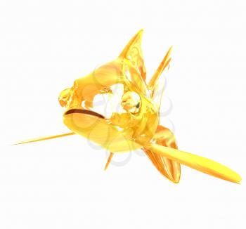 Gold fish. Isolation on a white background