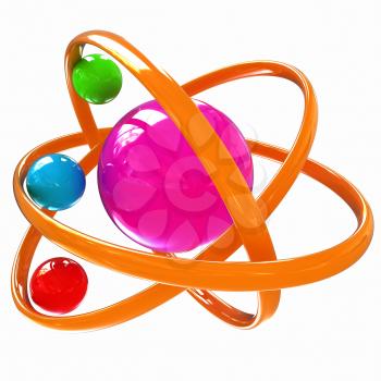 3d atom isolated on white background 