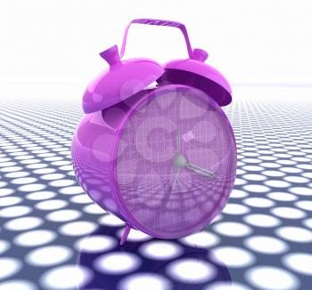 3d illustration of glossy alarm clock. Time concept