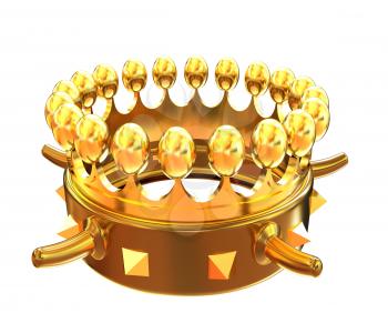 Gold crown isolated on white background 