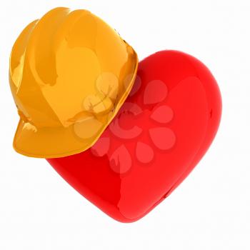 hard hat on heart