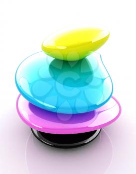 Colorfull spa stones. 3d icon