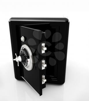 Security metal safe with empty space inside 