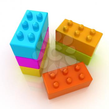 Building blocks on white 