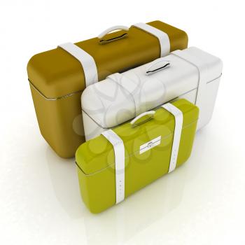 travel bags on white 