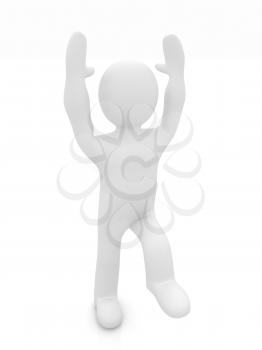 3d man isolated on white. Series: morning exercises - flexibility exercises and stretching