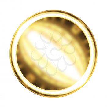 Golden Web button isolated on white background