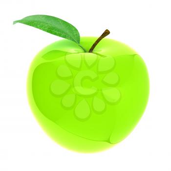 Green apple, isolated on white background 