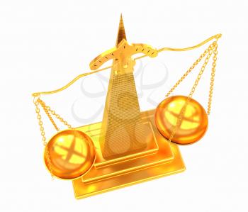 Gold scales of justice