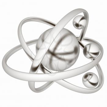 3d atom isolated on white background 