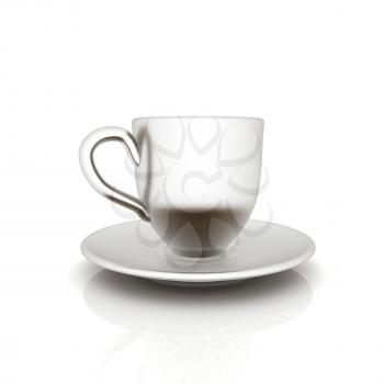 Cup on a saucer on white background 