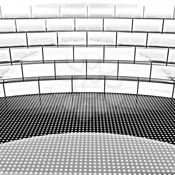 Modern abstract scene with tribune 
