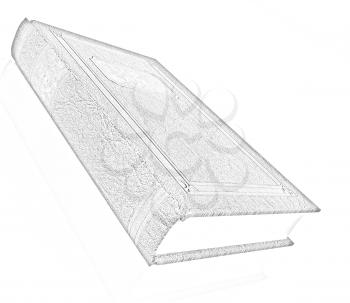 The leather book on a white background